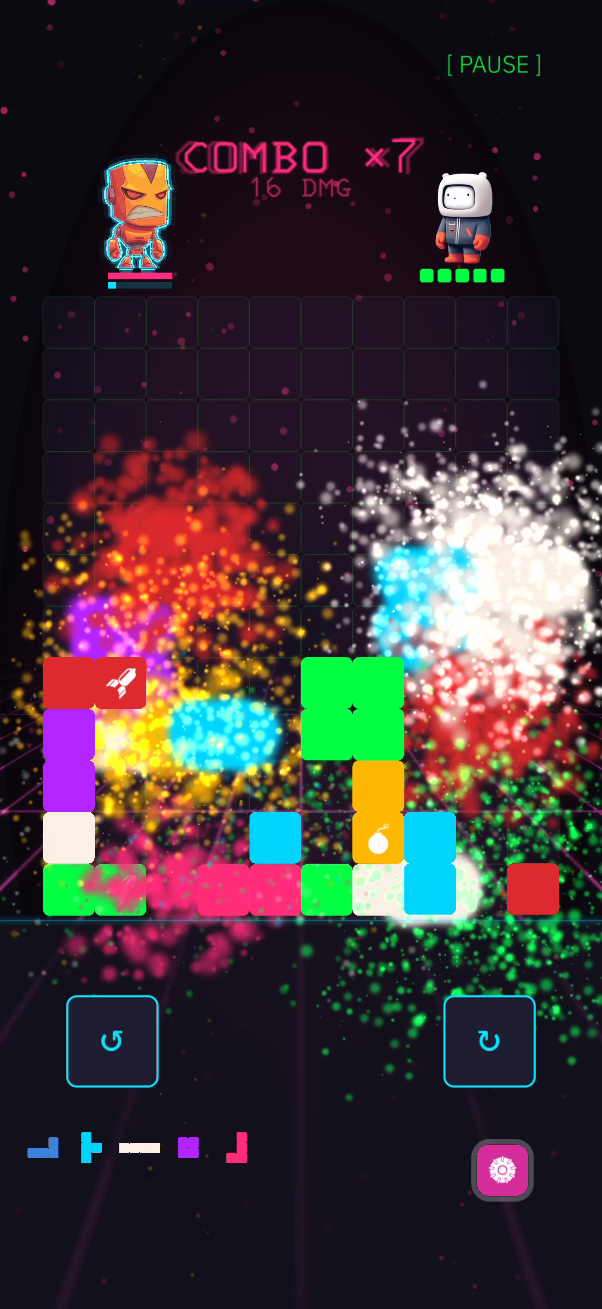 ABEND: MELTDOWN — combo x7 explosion against a boss program