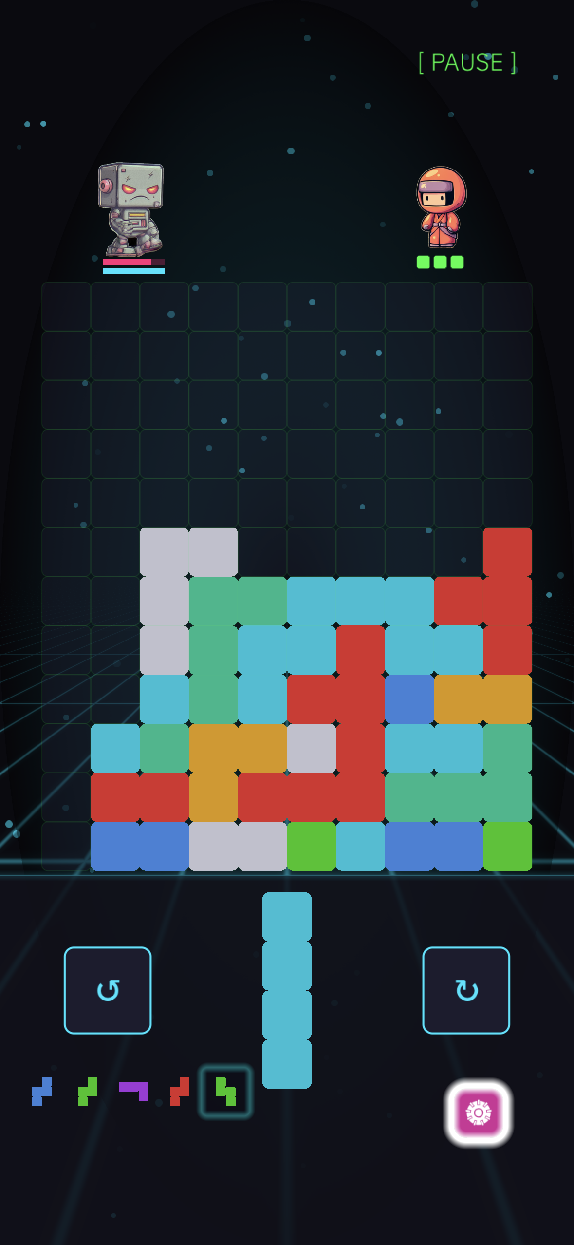 ABEND: MELTDOWN — gameplay board mid-combat