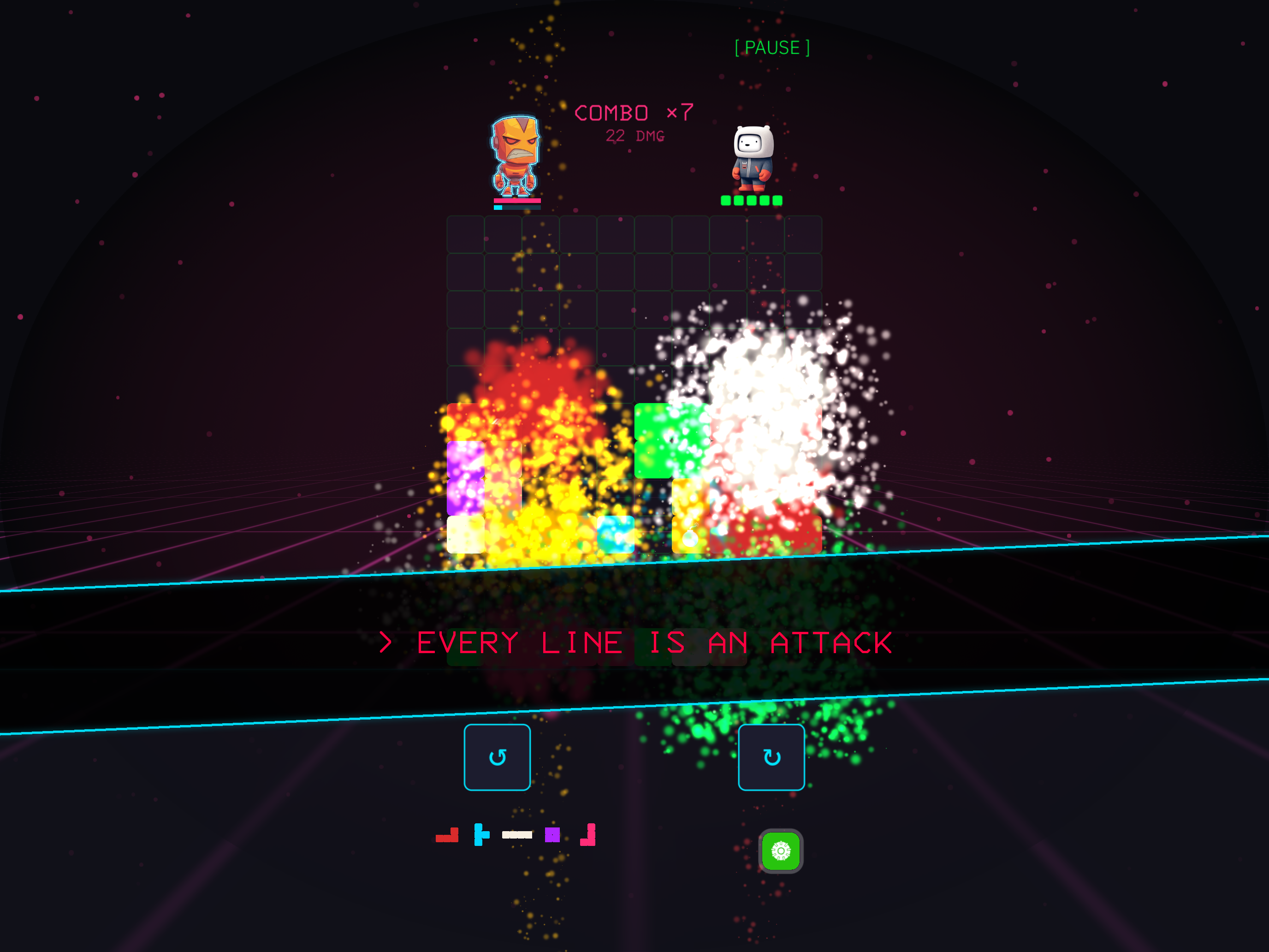 ABEND on iPad — combo chain with explosions